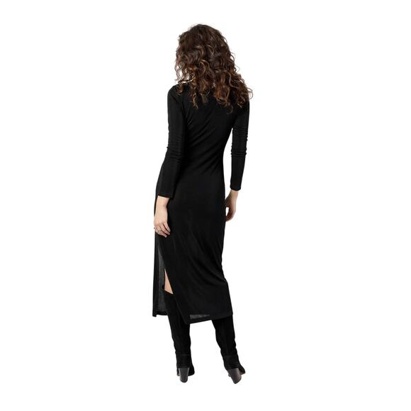 BAND OF THE FREE Annabelle Cowl Neck Midi Dress Knit Black NWT Large - Picture 2 of 9